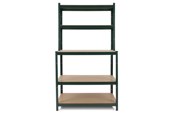 Estantería de banco de trabajo Stagecaptain WBR-175 GR con estantes de madera verde oscuro image 5