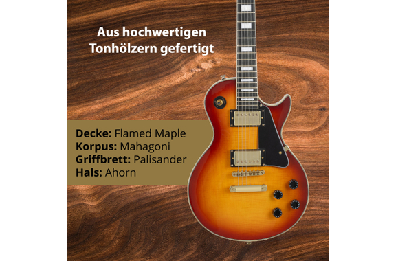 Rocktile Pro L-200OHB E-Gitarre Orange Honey Burst AK20GR Set image 5