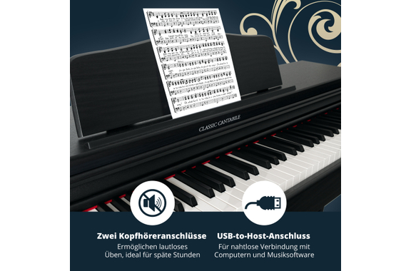Classic Cantabile DP-230 SM E-Piano schwarz matt image 5