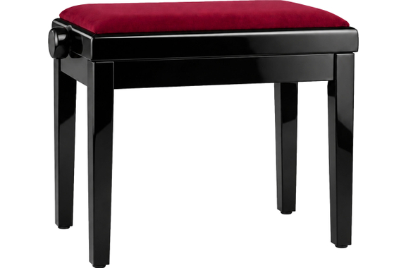 Classic Cantabile Banc De Piano Modèle A Noir Brillant Velours Rouge image 5