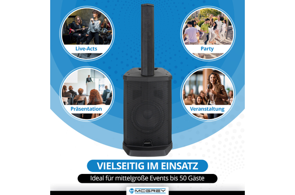 McGrey E-208LAB Actieve Line Array Accu-Kolominstallatie image 5