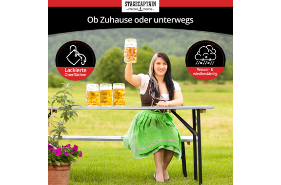 Stagecaptain Hirschgarten Garniture de Bière Pour Balcon 117 cm Gris 2x Set image 5