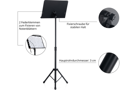 Pronomic OS-01C Pupitre d'Orchestre Fermé Set avec Boîte de Rangement image 5