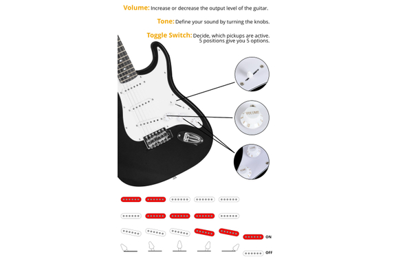 Rocktile Banger's Pack E-Gitarren Set, 8-teilig Black image 5