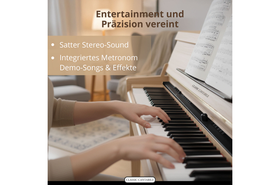 Classic Cantabile UP-1 LA Upright E-Piano Light Oak Deluxe Set image 5