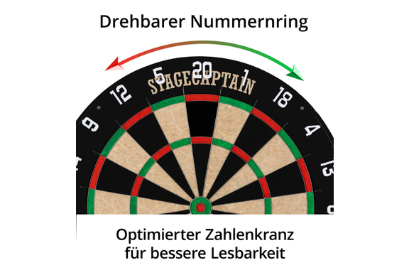 Stagecaptain DBS-1715C BullsEye Champion Dianas de Dardos + Set de Soporte Oro image 5