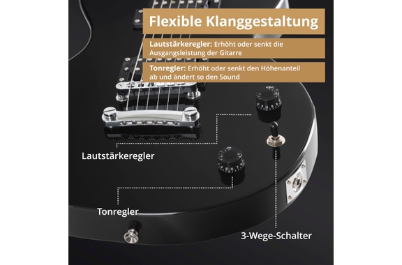 Rocktile L-100 BL E-Gitarre Black image 5