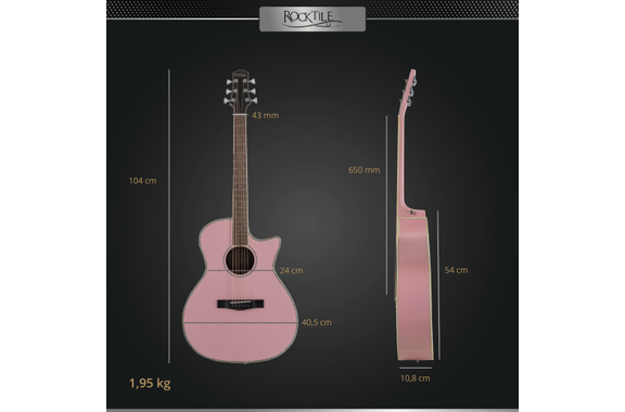 Rocktile WSC-150C-PK Chitarra Western Pink image 5