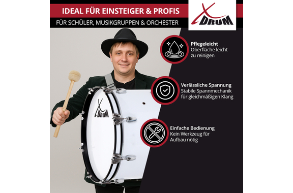 XDrum MBD-226 Marschtrommel 26" x 12"  - Retoure (Zustand: sehr gut) image 5