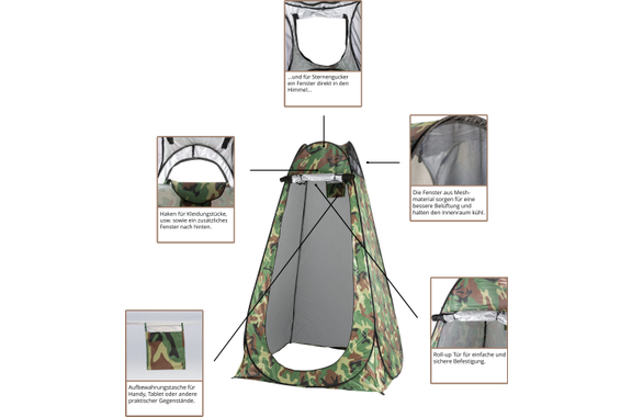 Stagecaptain Quixie-3436 Camouflage Privacy Toilet Set image 5