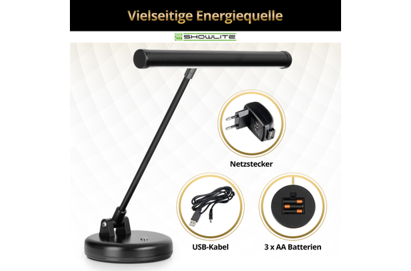 Showlite KW LED Pianoleuchte Schwarz  - Retoure (Zustand: sehr gut) image 5
