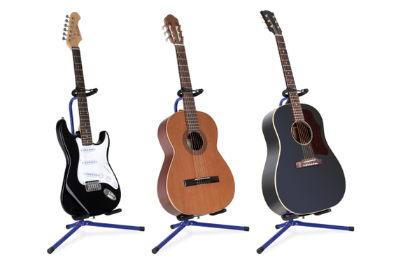 Classic Cantabile GS-30 BU Gitarrenständer (leicht) Blau 5x Set image 5