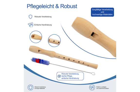 Classic Cantabile Stella Blockflöte Ahorn barock Set inkl. Flötenschule "Aller Anfang ist leicht" image 5