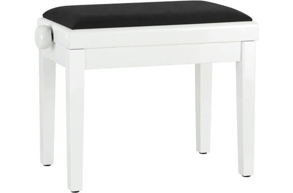 Classic Cantabile Banc De Piano Modèle A Blanc Laqué Velours Noir image 5