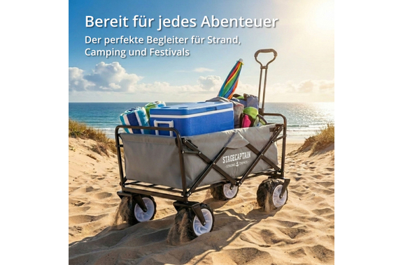 Stagecaptain Bollycart-907 GY Bollerwagen ohne Dach Grau image 5