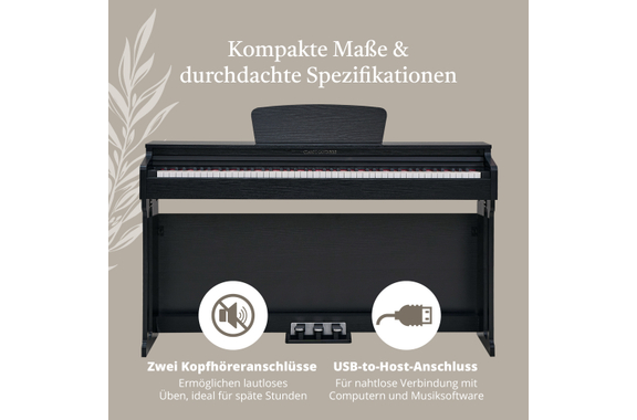 Classic Cantabile DP-220 SM E-Piano Nero Opaco image 5