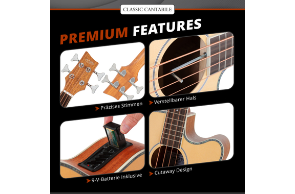 Classic Cantabile ABJ4-50CE-NT Basse Acoustique Jumbo Natural image 5