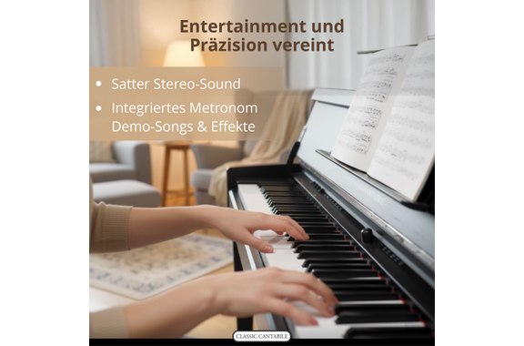 Classic Cantabile UP-1 SH Upright E-Piano Schwarz hochglanz image 5