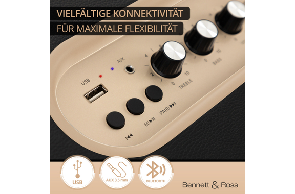 Bennett & Ross BB-860A BK Blackmore Bluetooth Akku Lautsprecher Schwarz image 5