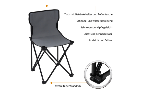 Stagecaptain CS-4547 GY Ensemble De Table De Camping Compact Gris image 5