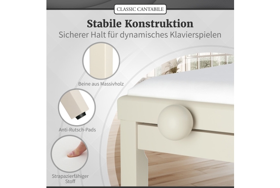 Classic Cantabile Pianobank Weißesche Matt  - Retoure (Zustand: sehr gut) image 6