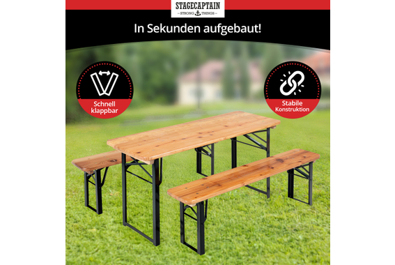 Stagecaptain BBK-110 Hirschgarten Kinder-Festzeltgarnitur 110 cm Natur  - Retoure (Zustand: sehr gut) image 6