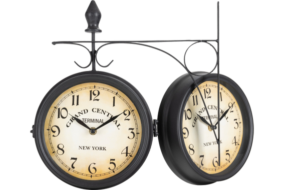 Stagecaptain BHU-3334 BK Petite Horloge De Gare Avec Support Mural Noir image 6
