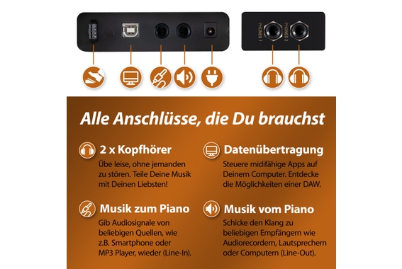 Classic Cantabile DP-50 SM E-Piano Schwarz matt Set image 6