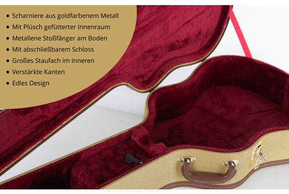 Classic Cantabile WS-10BK-LH Westerngitaar zwart Linkshandig model Hardcase Set image 6