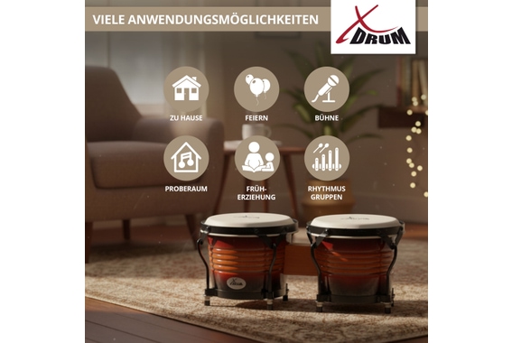 XDrum Bongos Pro Vintage Sunburst SET incl. Standaard image 6