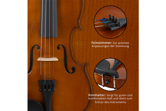 Classic Cantabile VP-130 4/4 Ensemble Violon Naturel image 6