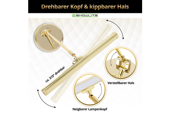 Showlite KW LED Pianoleuchte Gold Hochglanz  - Retoure (Zustand: sehr gut) image 6