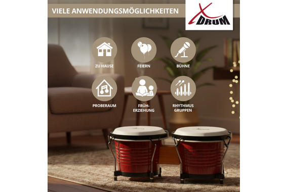 XDrum Bongos Pro Tobacco Set incl. Standaard image 6