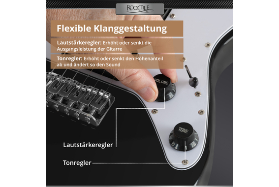 Rocktile Youngster YS-1BK 3/4 Elektrische Gitaar Zwart image 6