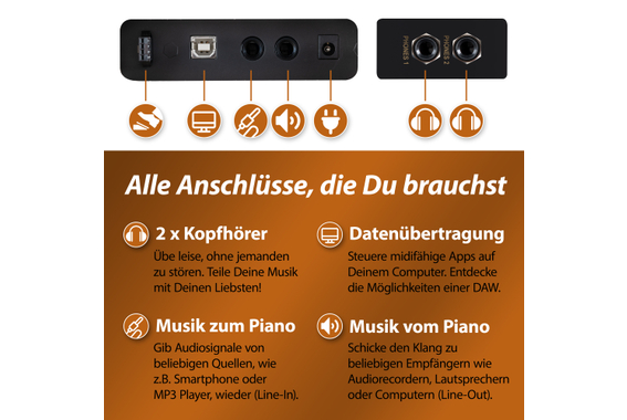 Classic Cantabile DP-50 RH E-Piano Rosenholz  - Retoure (Zustand: akzeptabel) image 6