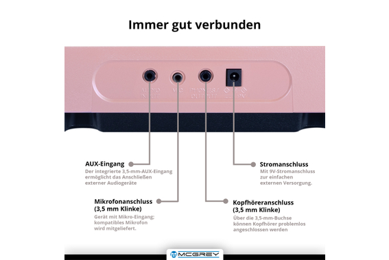 McGrey LK-6120-MIC Clavier À Touches Lumineuses Avec Micro - Set Rose Avec Housse image 6