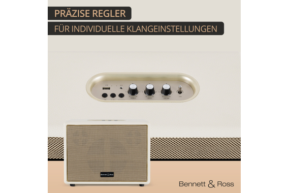 Bennett & Ross BB-880CW Blackmore Giant Bluetooth Lautsprecher Creme-Weiß  - Retoure (Zustand: gut) image 6