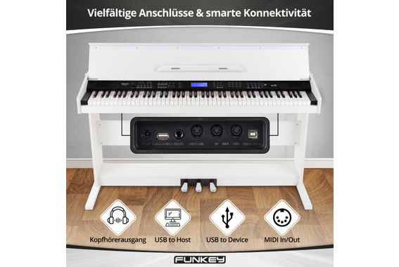 FunKey DP-88 II Digitalpiano wit Set met Keyboardbank, Koptelefoon en Pianoles image 6