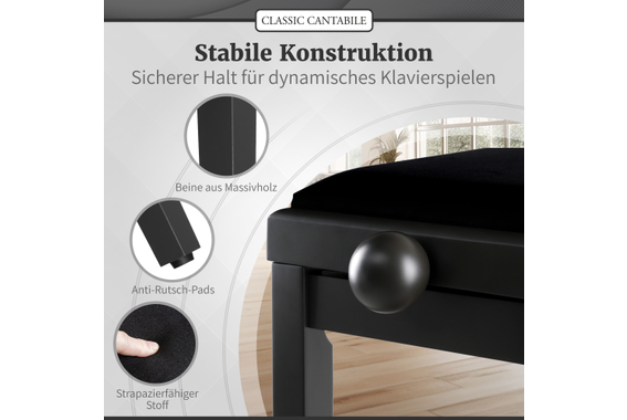 Classic Cantabile Pianobank Dark Walnut Matt  - Retoure (Zustand: sehr gut) image 6