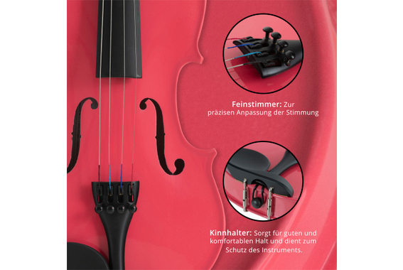 Classic Cantabile VP-100PK 1/2 Violinenset Pink image 6