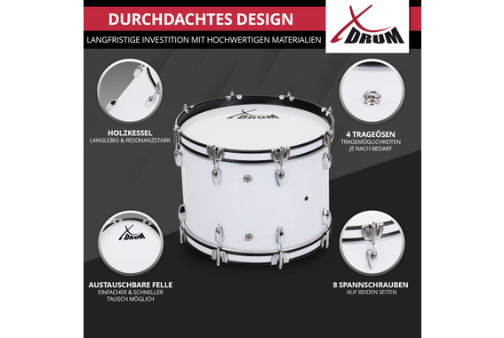 XDrum MBD-218 Marschtrommel 18" x 12"  - Retoure (Zustand: sehr gut) image 6
