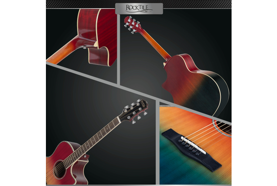 Rocktile WSC-150C-RBW Westerngitaar Rainbow image 6
