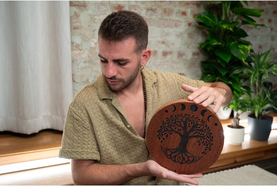 Meinl RDS10MTOL Sonic Energy 10" Rain Disk Son De Ruisseau Avec Gravure Des Phases Lunaires Et Arbre De Vie image 6