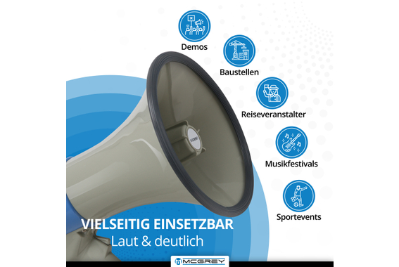 McGrey MP-200S Megaphon, max. 60 Watt, 1000m  - Retoure (Zustand: gut) image 6