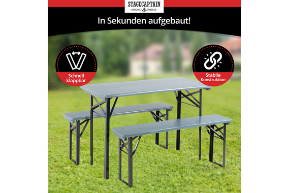 Stagecaptain Hirschgarten Set Tavolo Da Birreria Per Balcone 117 Cm Grigio 2x Set image 6