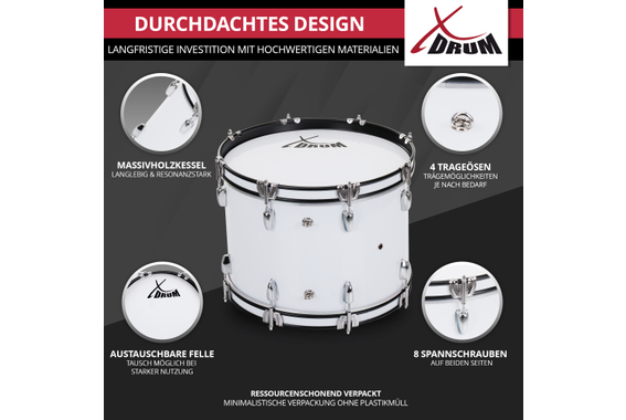 XDrum MBD-220 Marschtrommel 20" x 12"  - Retoure (Zustand: sehr gut) image 6