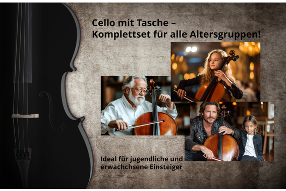 Classic Cantabile CP-100BK 4/4 Cello Set Schwarz  - Retoure (Zustand: gut) image 6