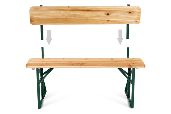 Stagecaptain BBB-119 Hirschgarten Panchina Da Birreria Con Schienale 119 cm Naturale Set 4 Pezzi image 6