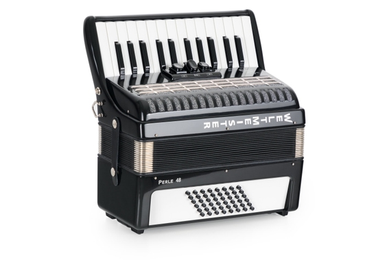 Weltmeister Perle 48  Bass Akkordeon 2-chörig Schwarz image 6