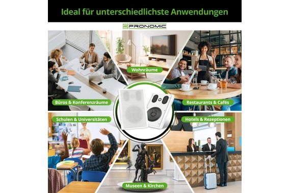 Pronomic FLS-540E WH Paar Flatpanel Wandlautsprecher Box weiß  - Retoure (Zustand: wie neu) image 6